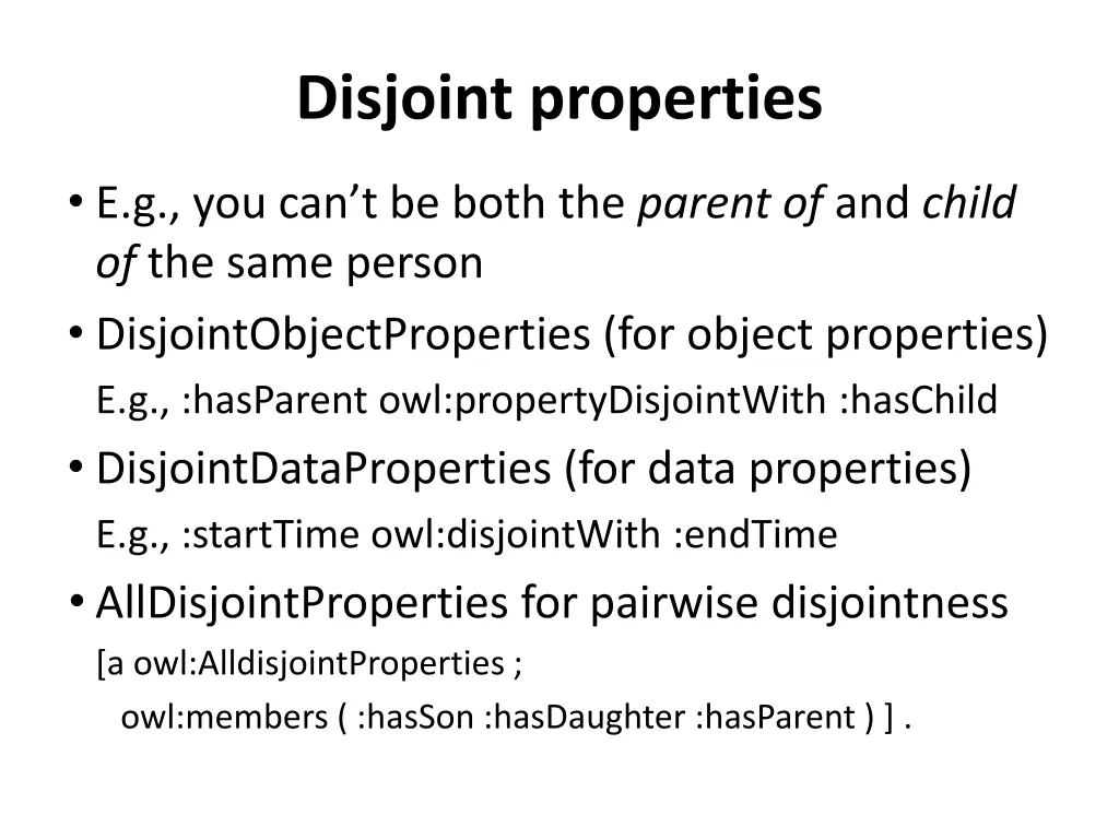 disjoint properties