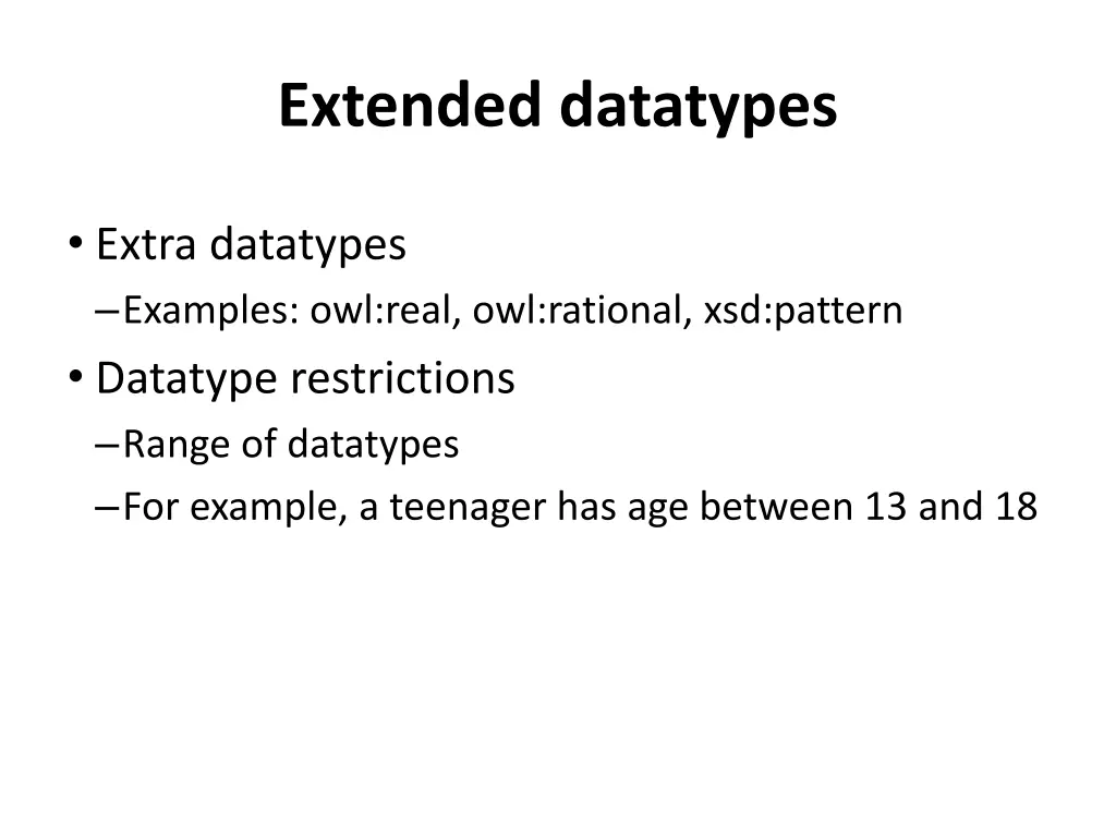 extended datatypes