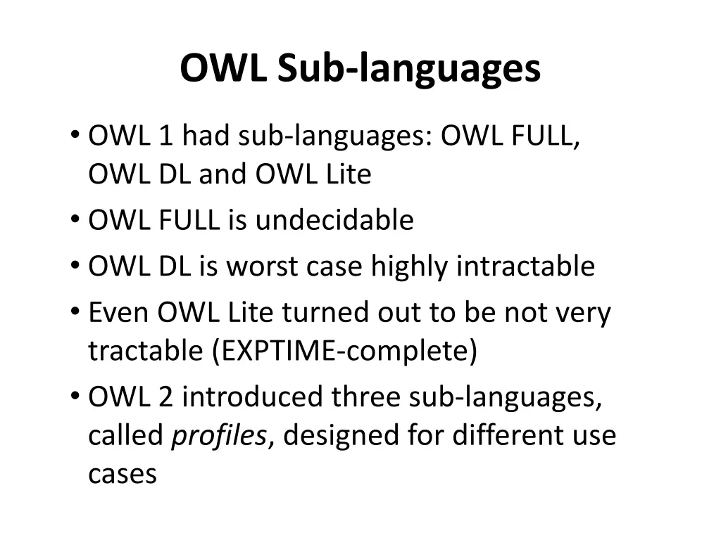 owl sub languages