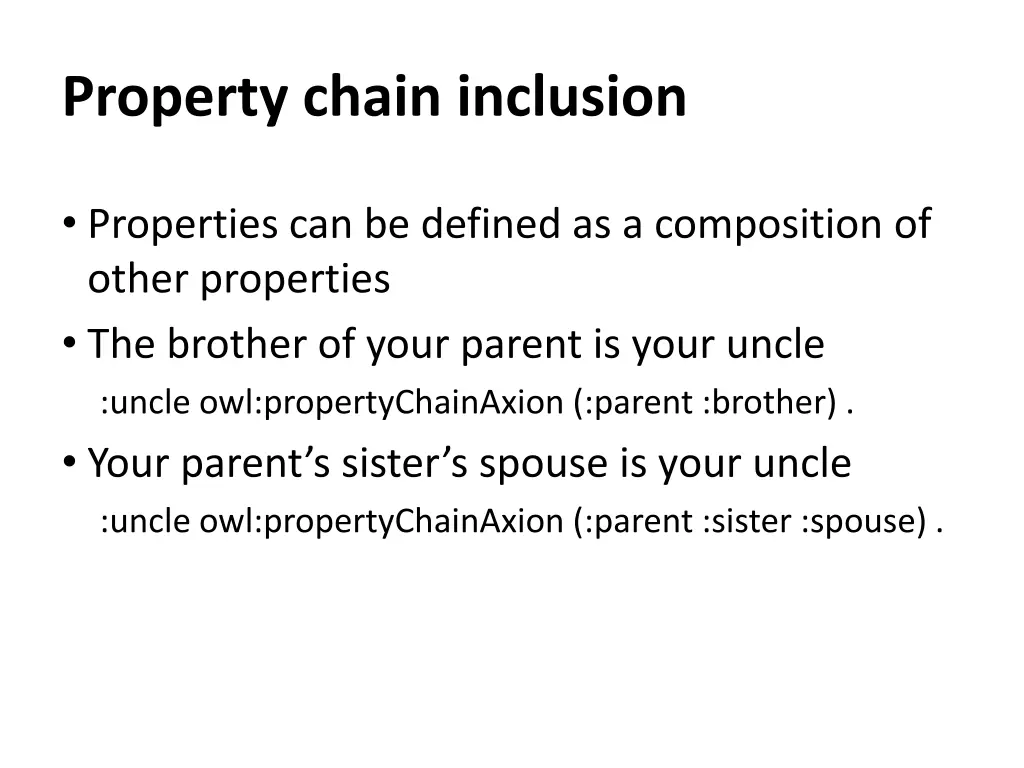 property chain inclusion