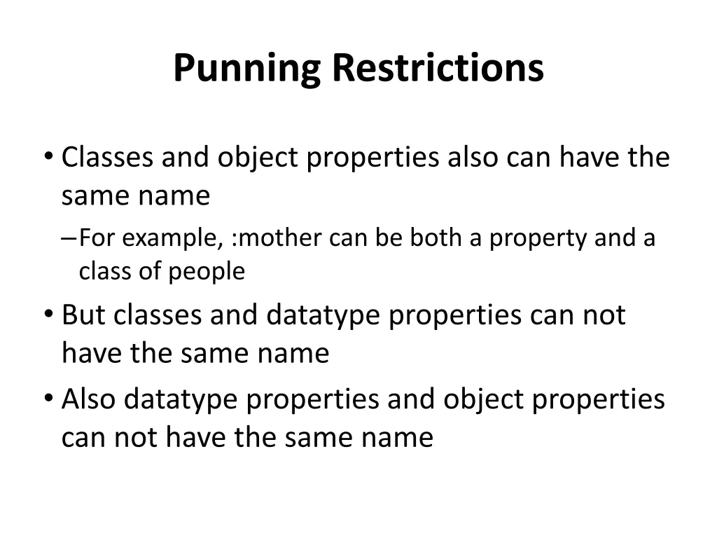 punning restrictions