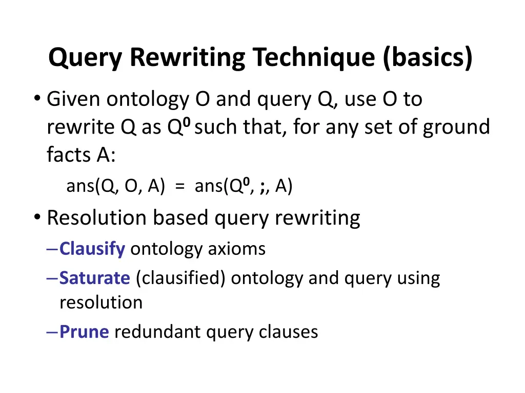 query rewriting technique basics given ontology