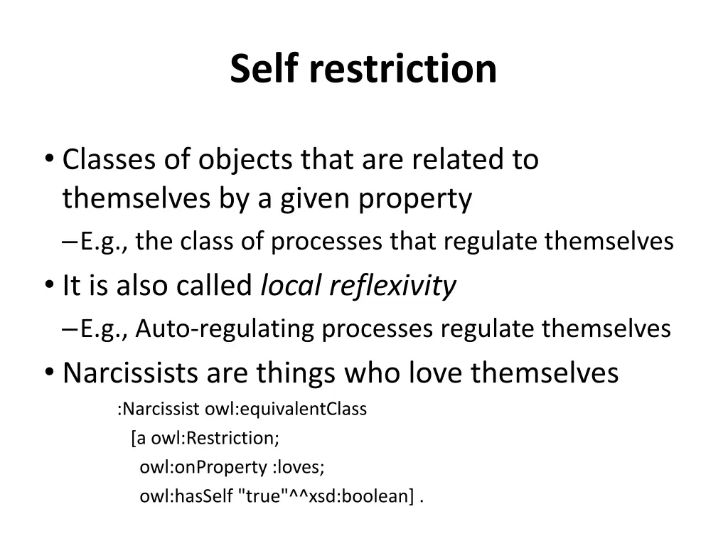 self restriction