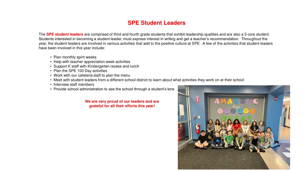 spe student leaders