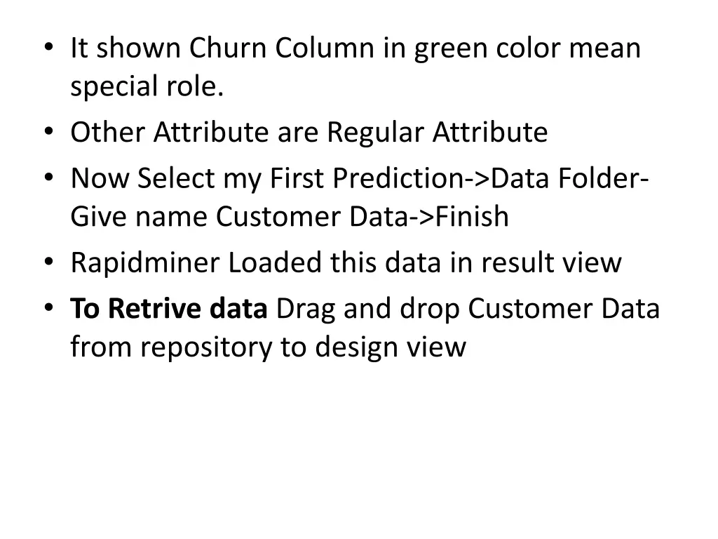 it shown churn column in green color mean special