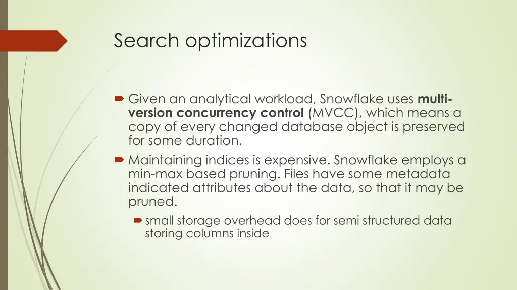 search optimizations