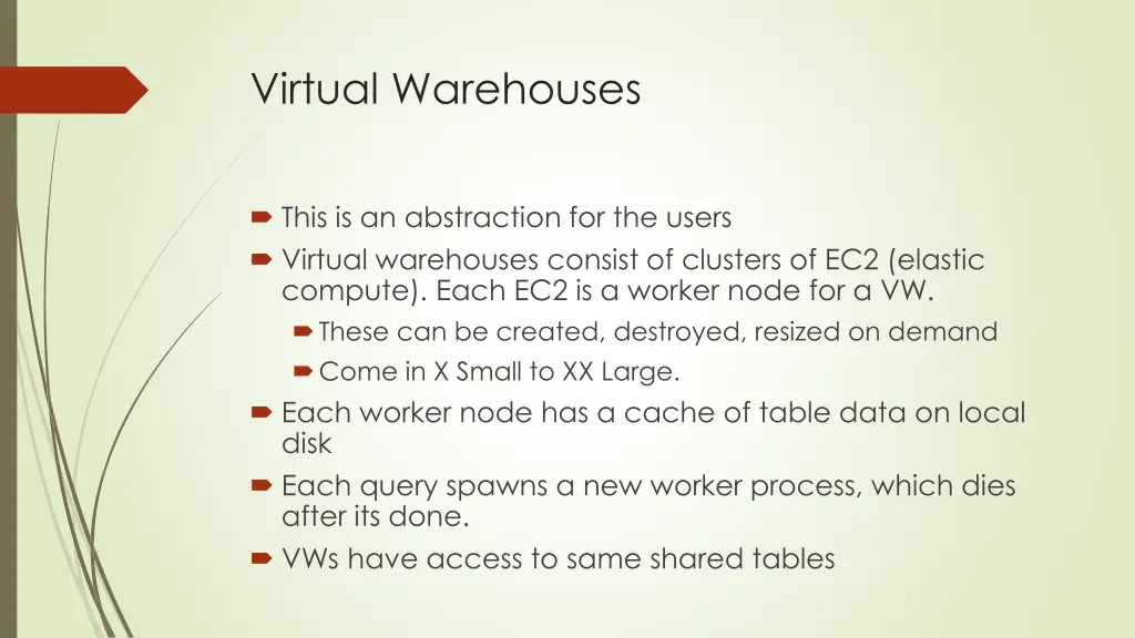 virtual warehouses