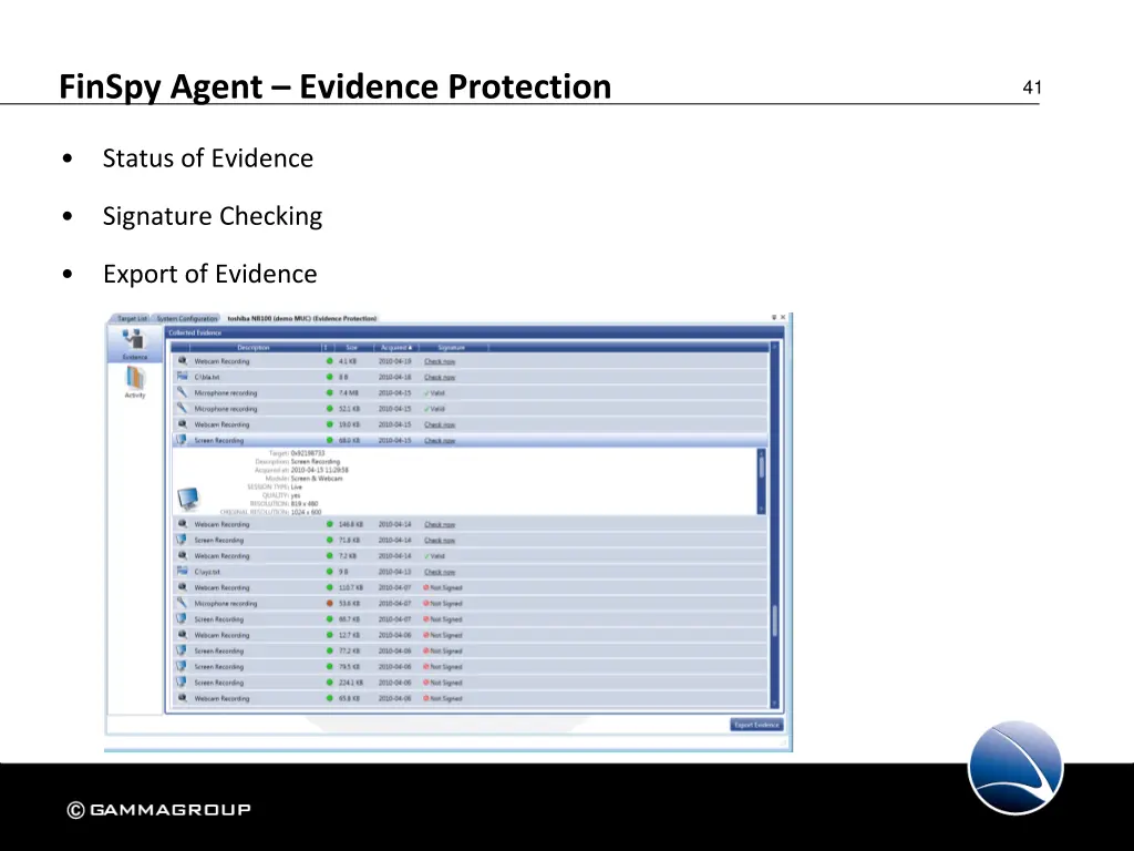 finspy agent evidence protection 2