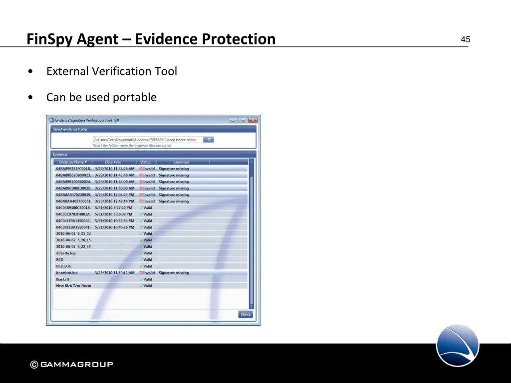 finspy agent evidence protection 6