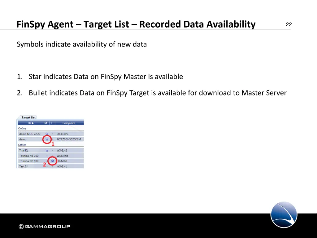 finspy agent target list recorded data