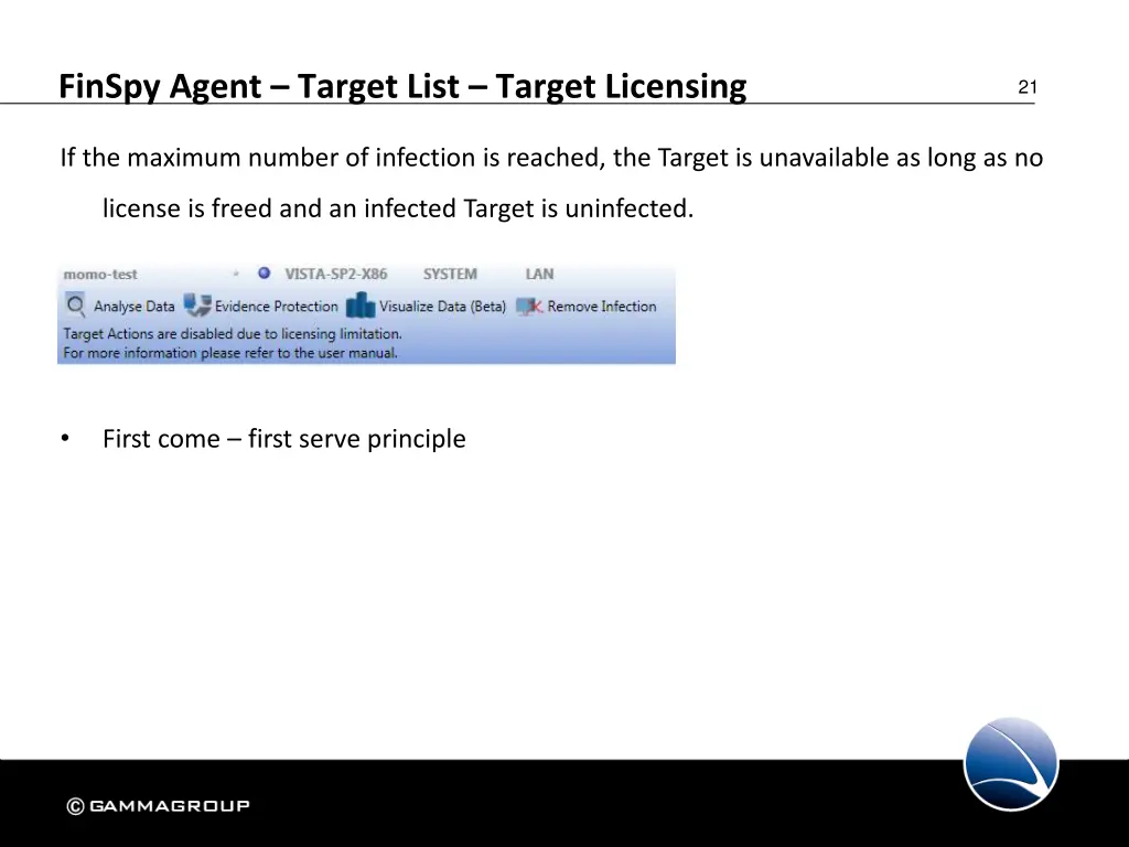 finspy agent target list target licensing