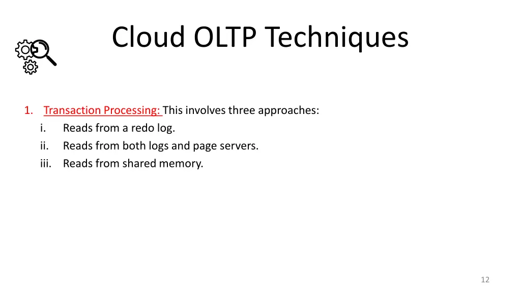 cloud oltp techniques