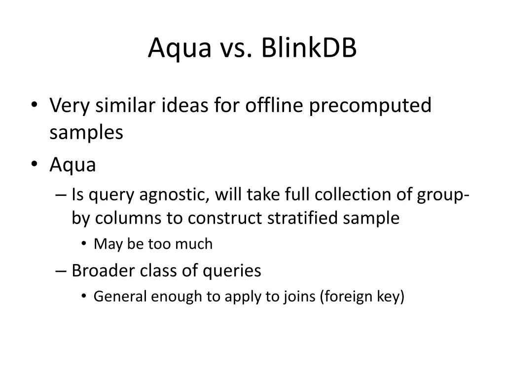 aqua vs blinkdb