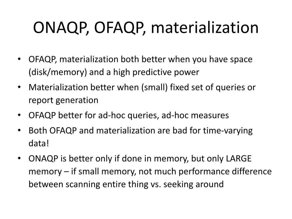 onaqp ofaqp materialization