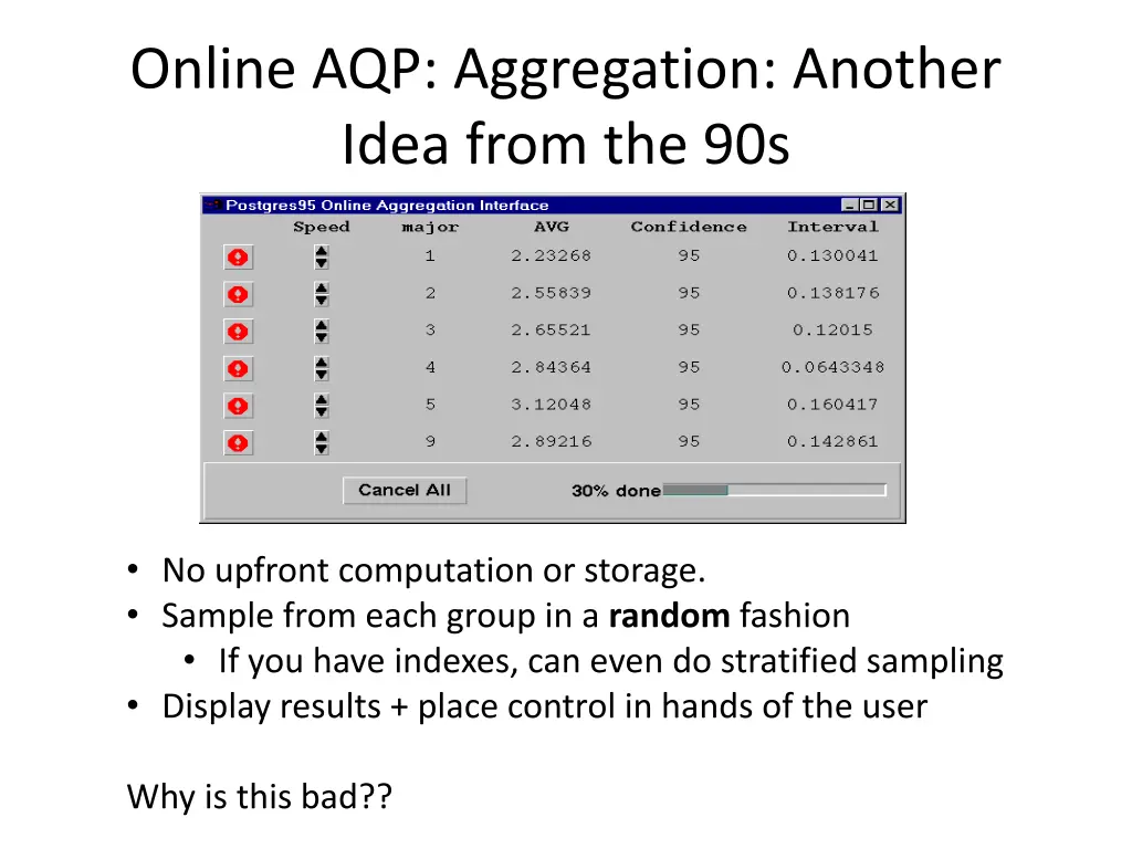 online aqp aggregation another idea from the 90s