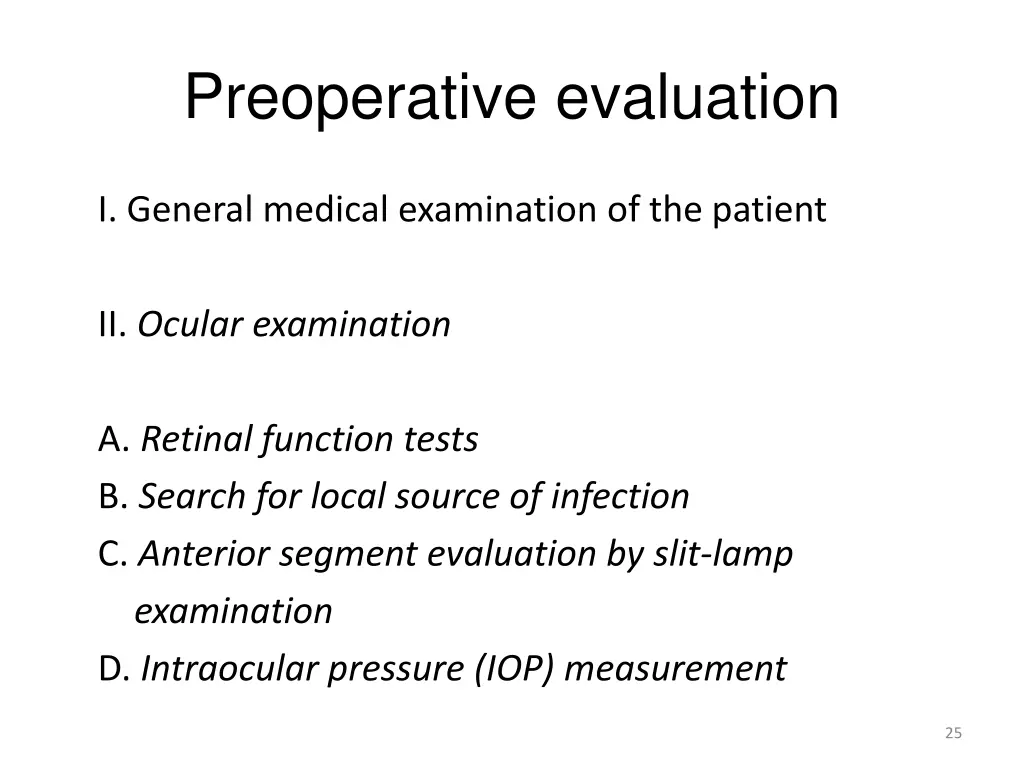 preoperative evaluation