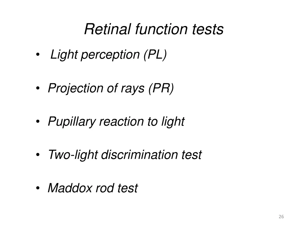 retinal function tests