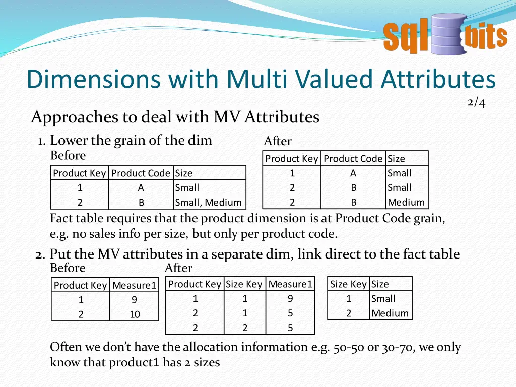 dimensions with multi valued attributes 1