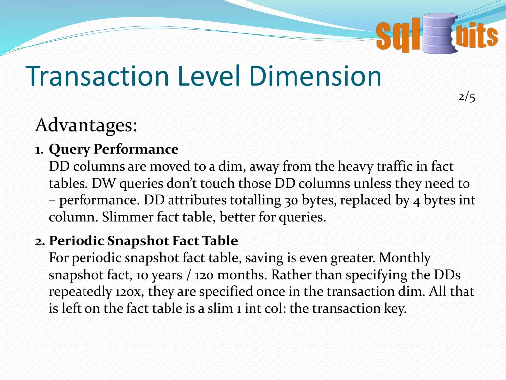 transaction level dimension 1