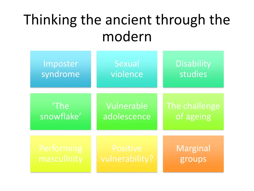 thinking the ancient through the modern