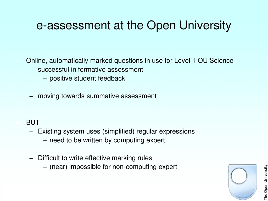 e assessment at the open university 1