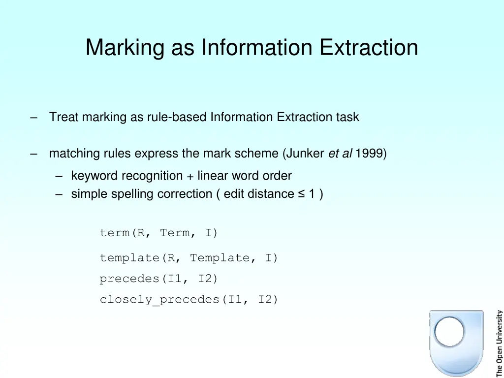 marking as information extraction