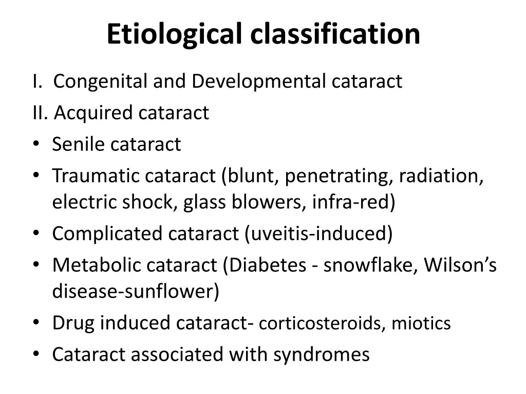 etiological classification