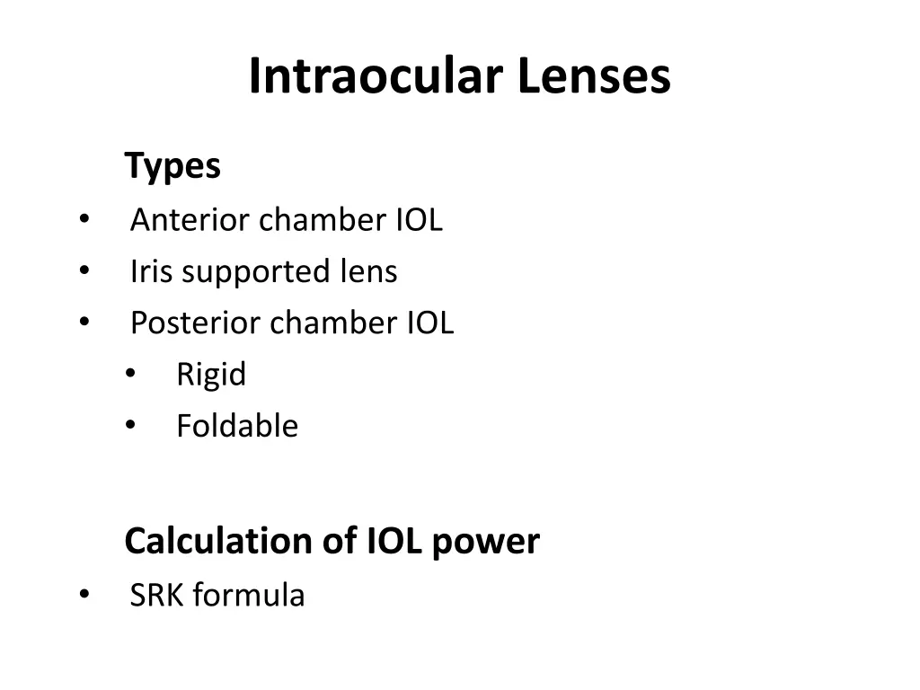 intraocular lenses