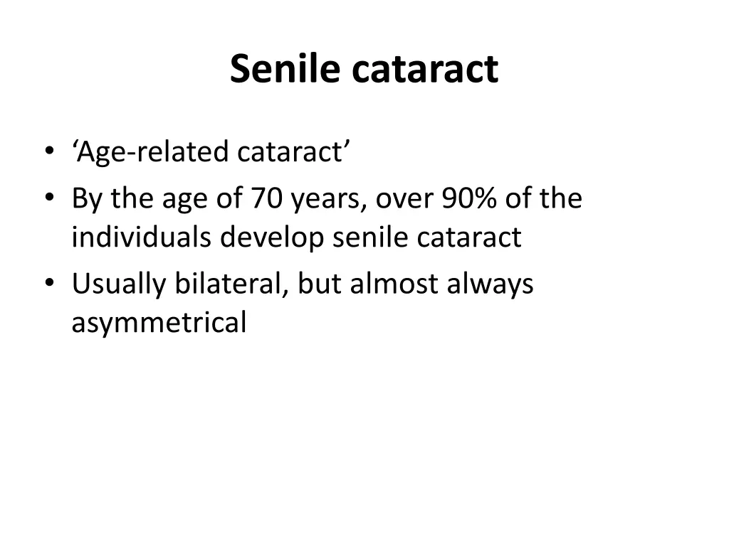 senile cataract