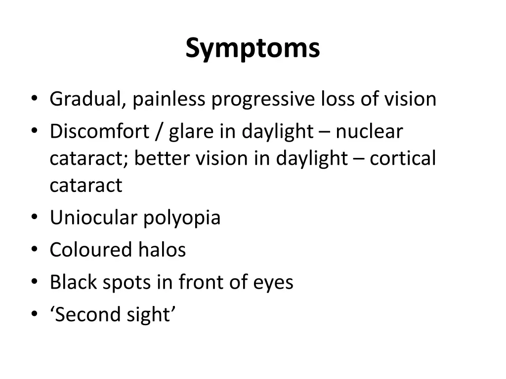 symptoms