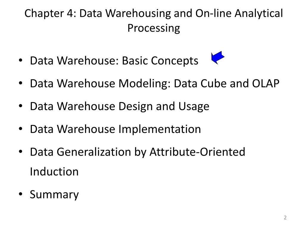 chapter 4 data warehousing and on line analytical