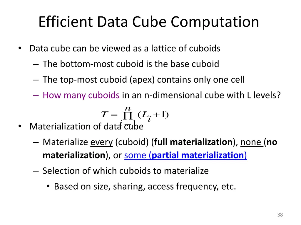 efficient data cube computation