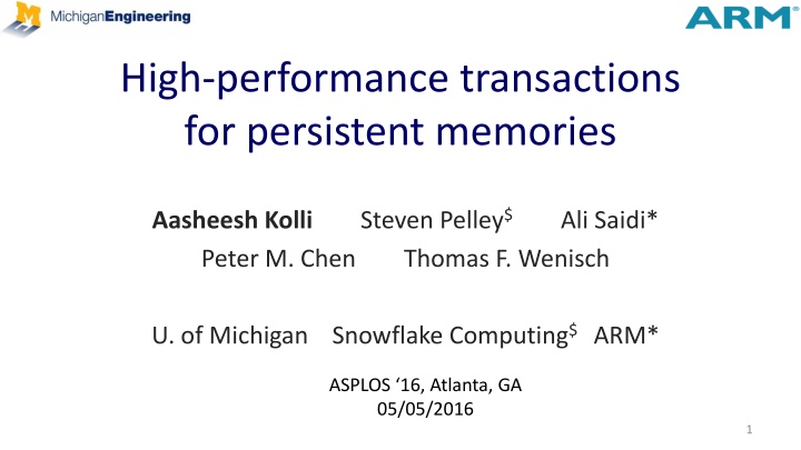 high performance transactions for persistent