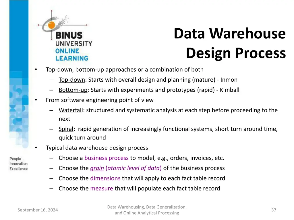 data warehouse design process