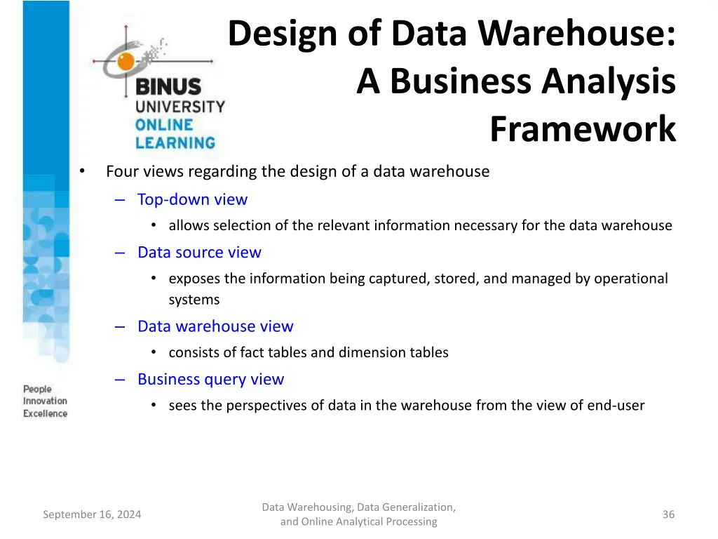 design of data warehouse a business analysis