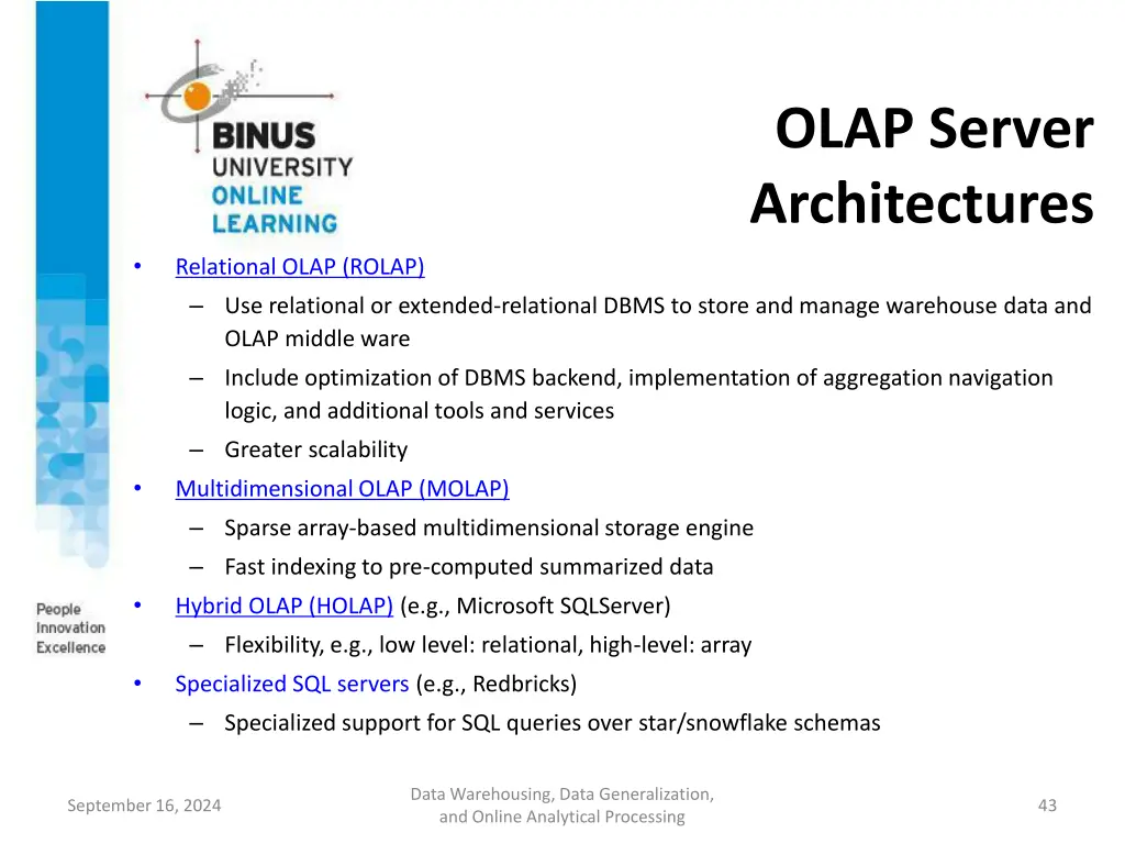 olap server architectures