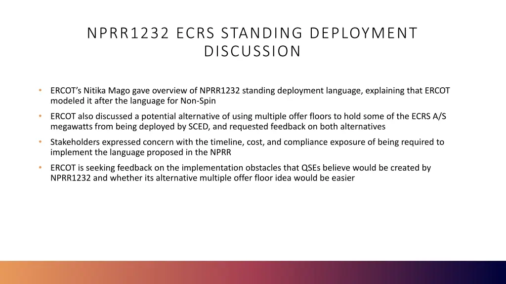 nprr1232 ecrs standing deployment discussion