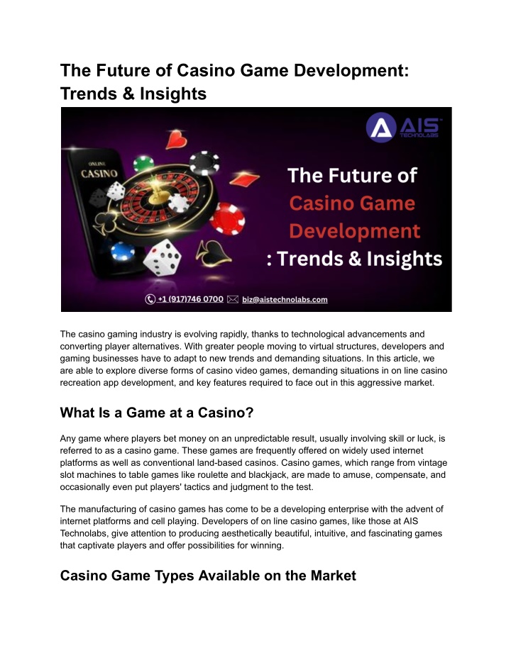 the future of casino game development trends