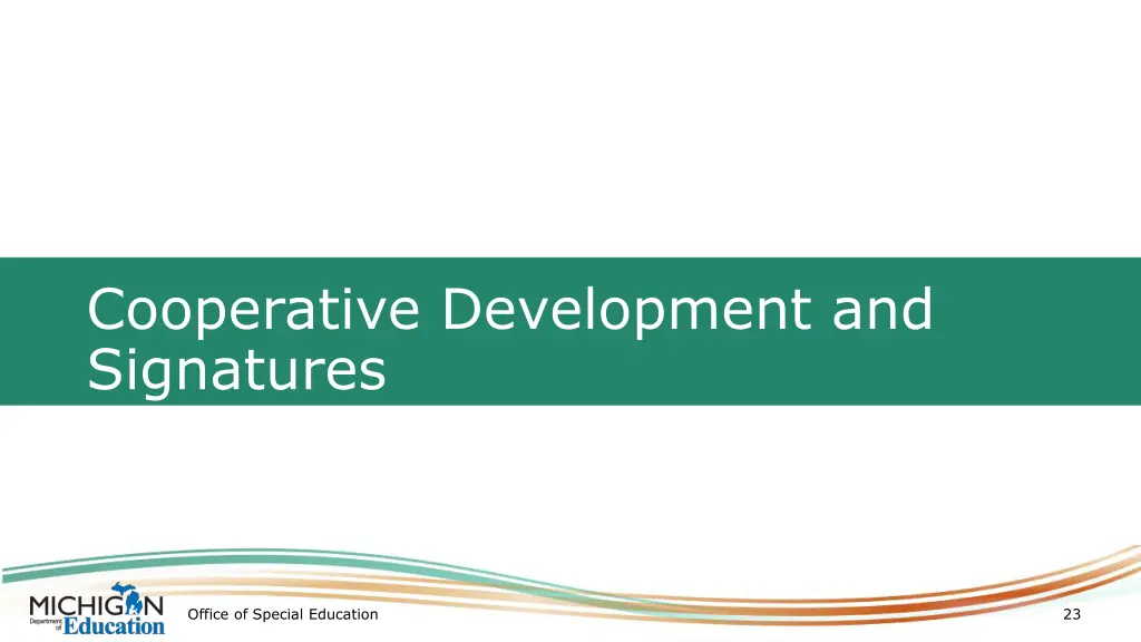 cooperative development and signatures