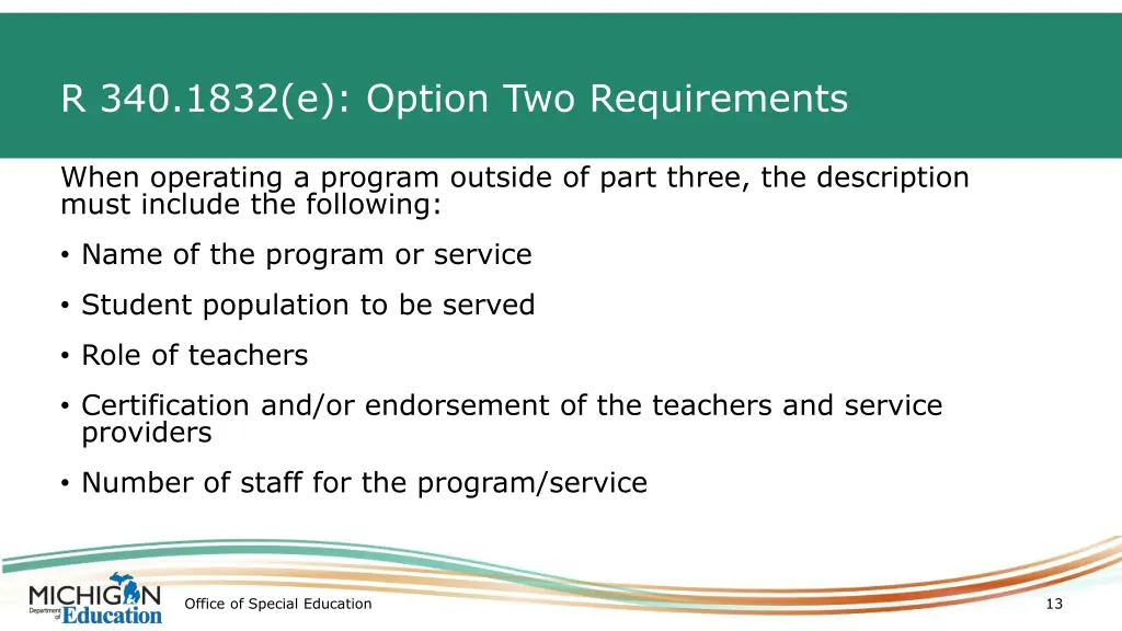 r 340 1832 e option two requirements