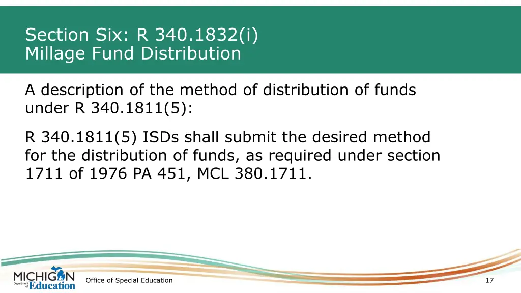 section six r 340 1832 i millage fund distribution