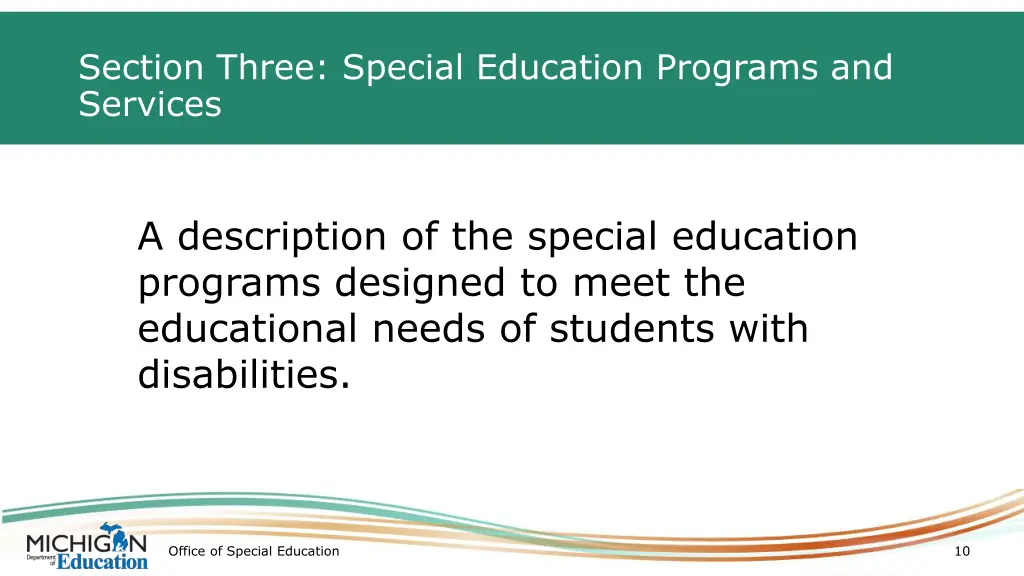 section three special education programs