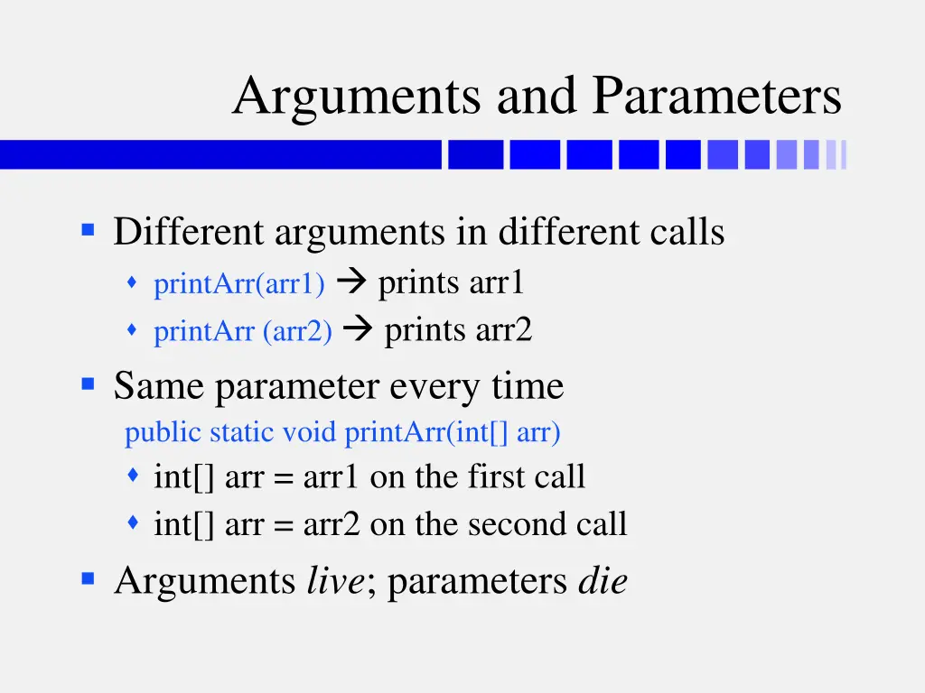 arguments and parameters 2