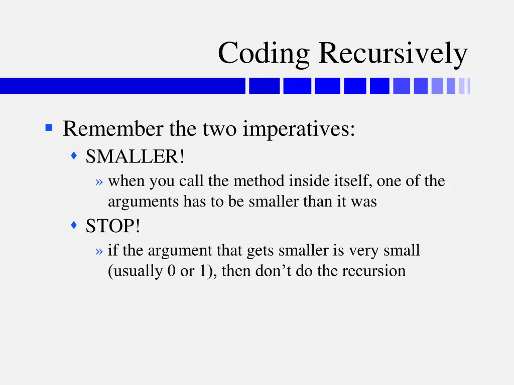 coding recursively