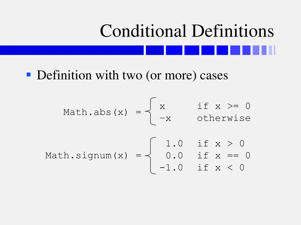 conditional definitions