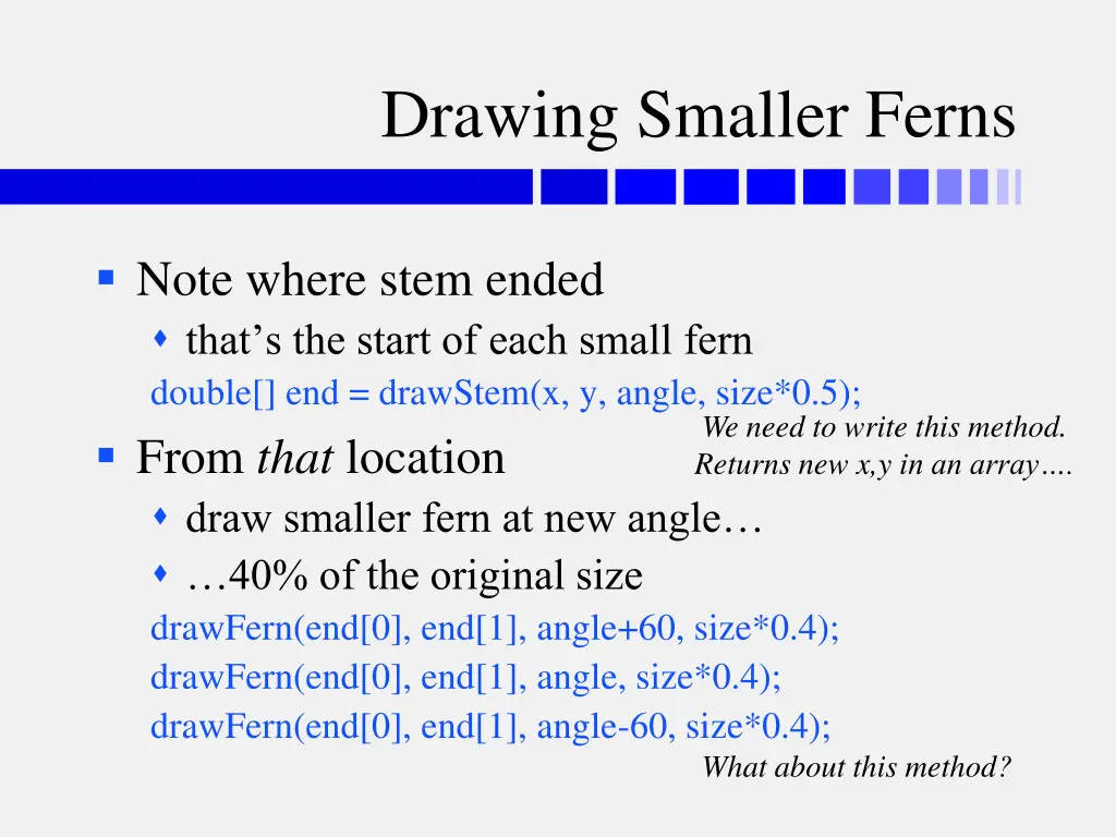 drawing smaller ferns