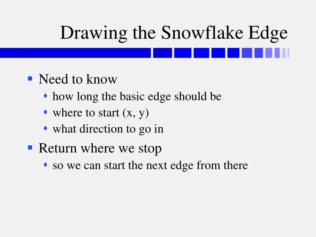 drawing the snowflake edge