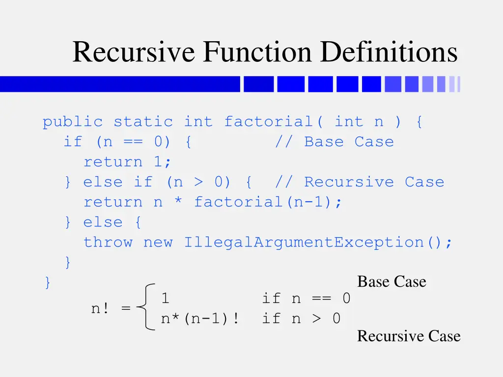 recursive function definitions