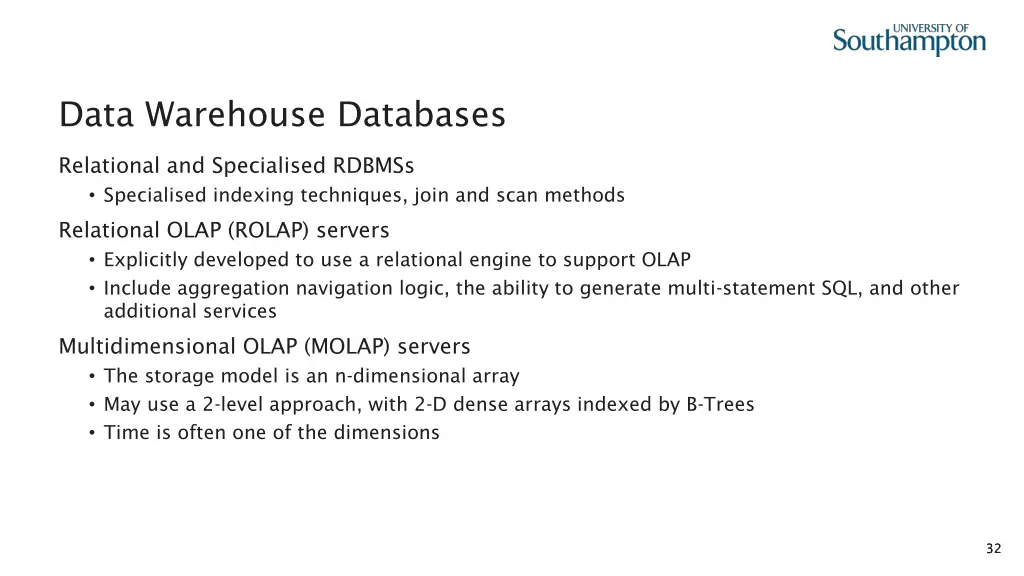 data warehouse databases