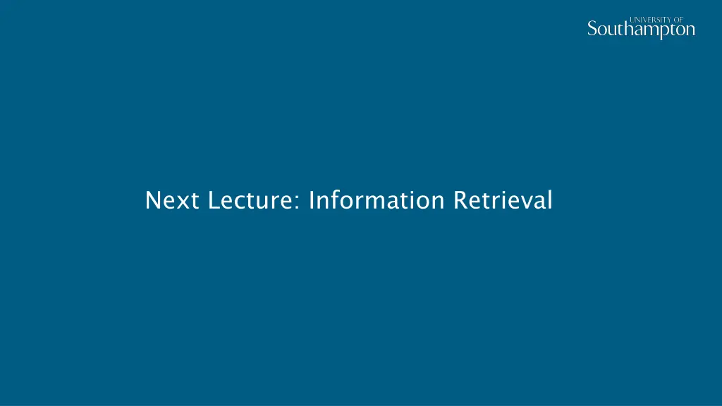 next lecture information retrieval